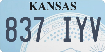 KS license plate 837IYV