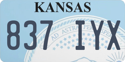 KS license plate 837IYX