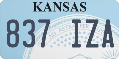 KS license plate 837IZA