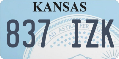 KS license plate 837IZK