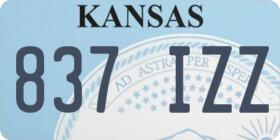 KS license plate 837IZZ