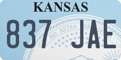 KS license plate 837JAE