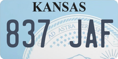 KS license plate 837JAF