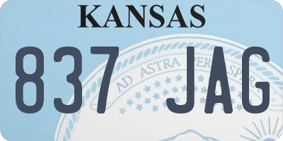 KS license plate 837JAG