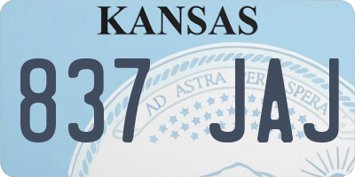 KS license plate 837JAJ