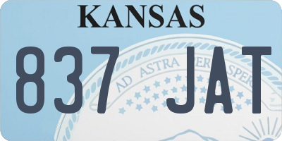 KS license plate 837JAT