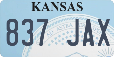KS license plate 837JAX