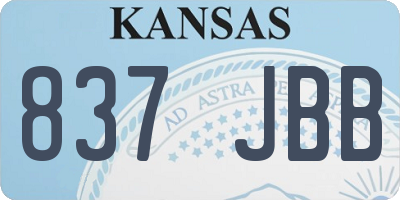 KS license plate 837JBB