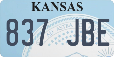 KS license plate 837JBE