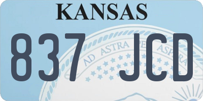 KS license plate 837JCD