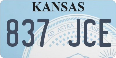 KS license plate 837JCE