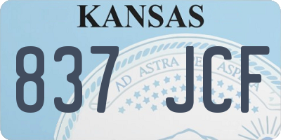 KS license plate 837JCF
