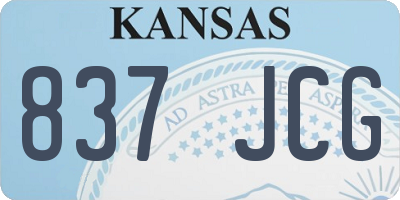 KS license plate 837JCG