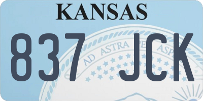 KS license plate 837JCK