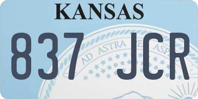 KS license plate 837JCR