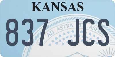 KS license plate 837JCS