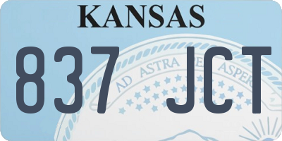 KS license plate 837JCT