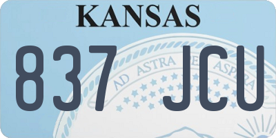 KS license plate 837JCU