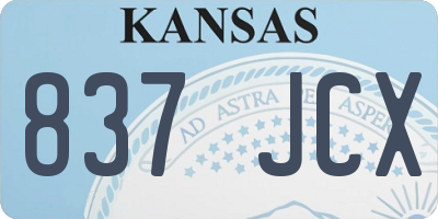 KS license plate 837JCX