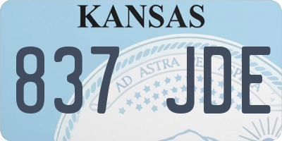 KS license plate 837JDE