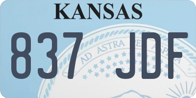 KS license plate 837JDF