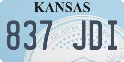 KS license plate 837JDI