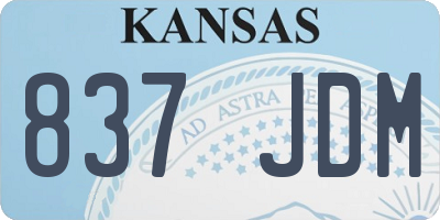 KS license plate 837JDM