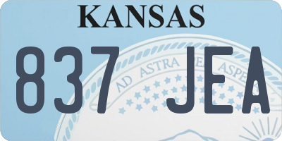 KS license plate 837JEA
