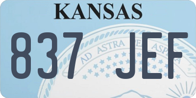 KS license plate 837JEF