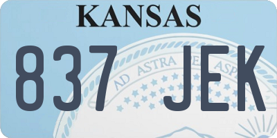 KS license plate 837JEK