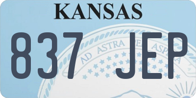 KS license plate 837JEP