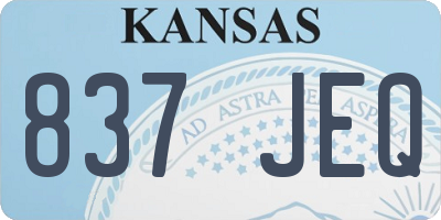 KS license plate 837JEQ