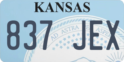 KS license plate 837JEX