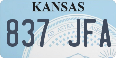 KS license plate 837JFA