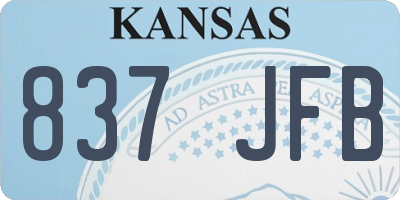 KS license plate 837JFB