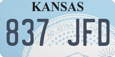 KS license plate 837JFD