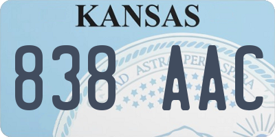 KS license plate 838AAC
