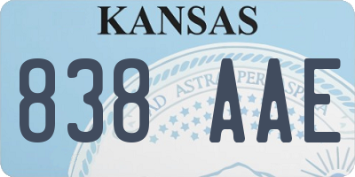 KS license plate 838AAE