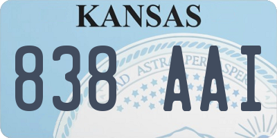 KS license plate 838AAI