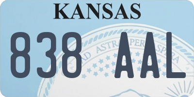 KS license plate 838AAL
