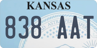 KS license plate 838AAT