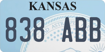 KS license plate 838ABB