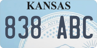 KS license plate 838ABC