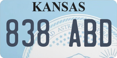 KS license plate 838ABD