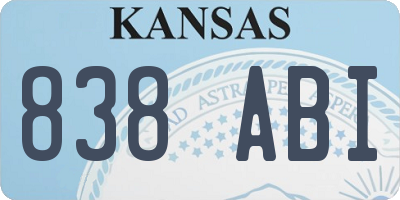 KS license plate 838ABI