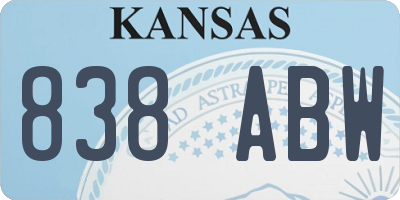 KS license plate 838ABW