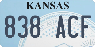 KS license plate 838ACF