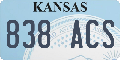 KS license plate 838ACS
