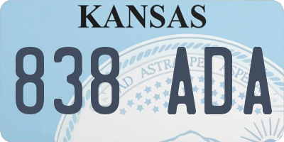 KS license plate 838ADA