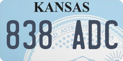 KS license plate 838ADC